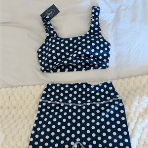 Polka Dot Sports Bra and High Waist Leggings Set